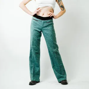Nanette Lepore Green Tweed Wool Pants / 8