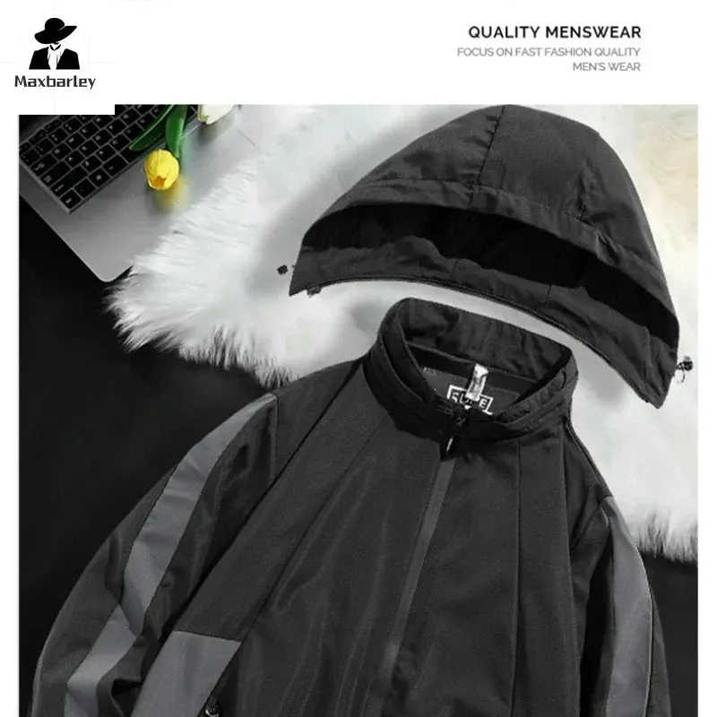 New Autumn Casual Jacket Men's Outdoor Multifunctional Waterproof Windbreaker Hiking Camping Young and Middle-aged Hooded Coat