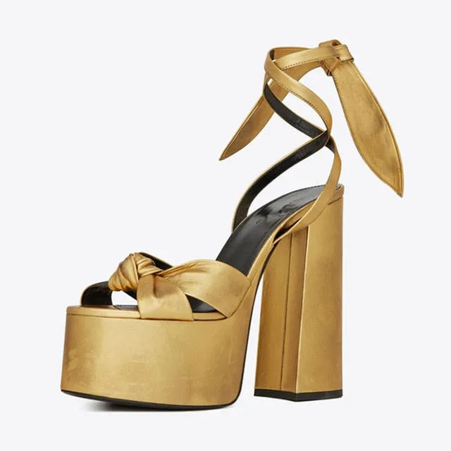 New Big Size 34-43 Ladies High Heels Platform Sandals Shoes Woman Party Runway Show Summer Luxury Sandals