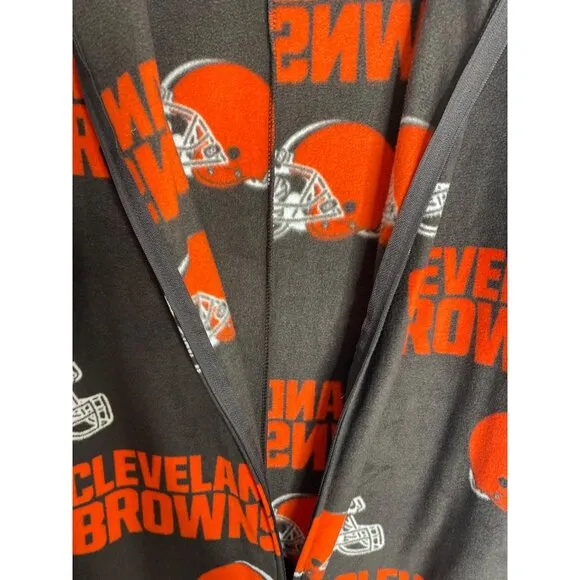 NFL TEAM APPAREL WOMEN'S CLEVELAND BROWNS FACADE UNION SUIT PAJAMAS SZ M NWOT
