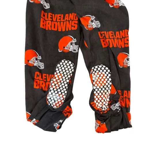 NFL TEAM APPAREL WOMEN'S CLEVELAND BROWNS FACADE UNION SUIT PAJAMAS SZ M NWOT