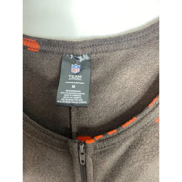 NFL TEAM APPAREL WOMEN'S CLEVELAND BROWNS FACADE UNION SUIT PAJAMAS SZ M NWOT