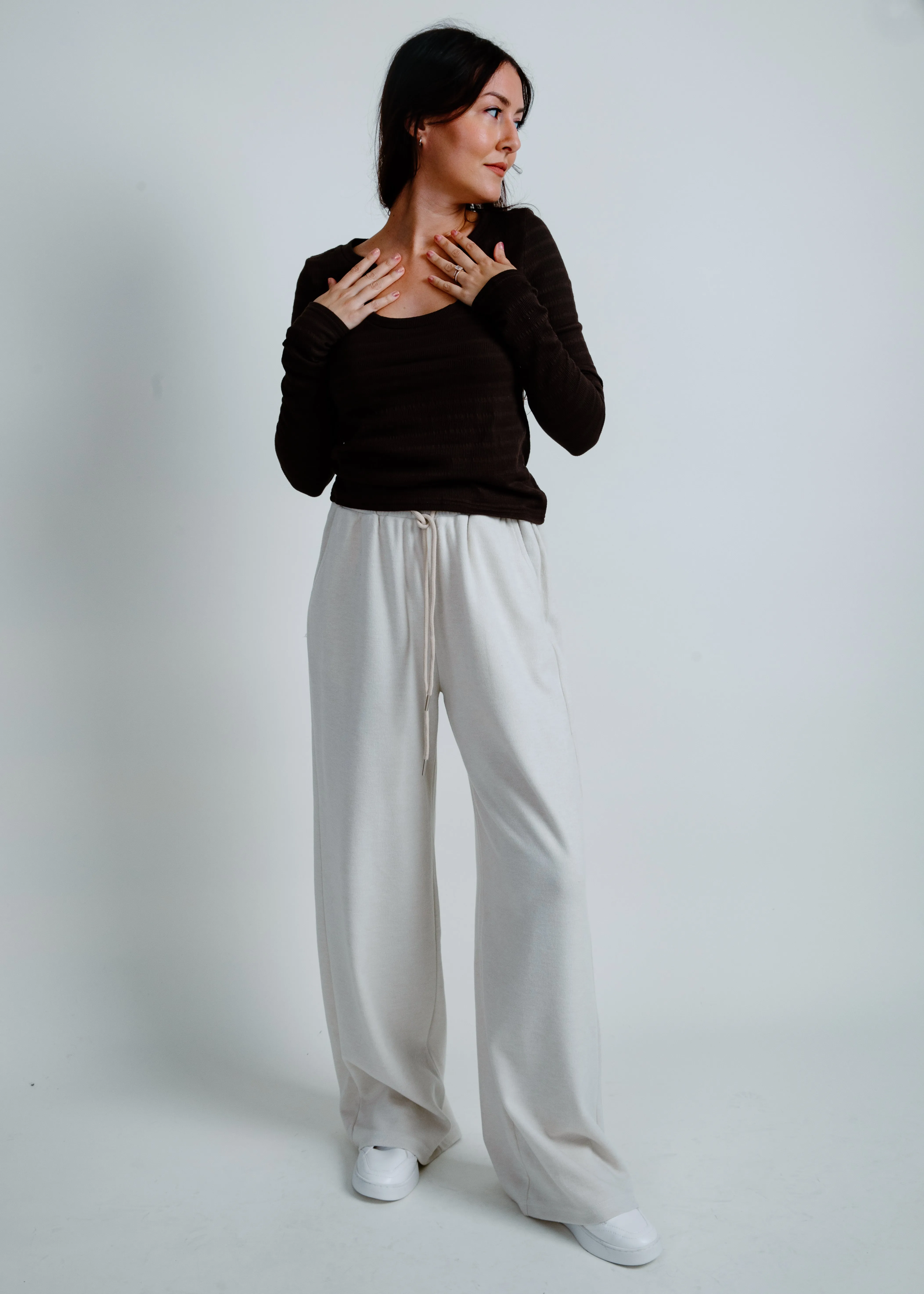 Night In Wide Leg Pants - Cream