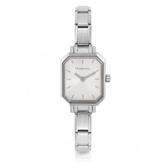 Nomination Watches- Stainless Steel Paris Rectangular Watch With Silver Face