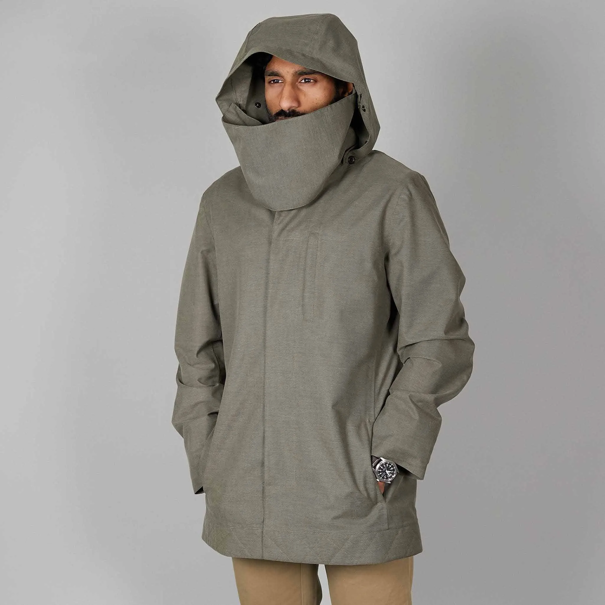 Norwegian Rain Caban Single Breasted Rain Coat Olive