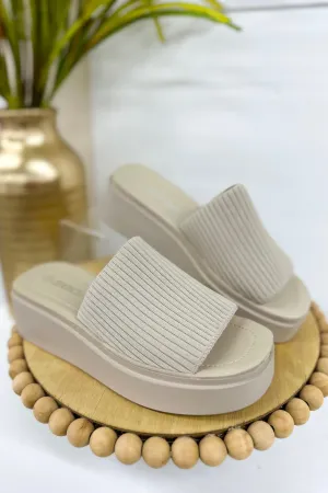 Nude Slip On Platform Sandal