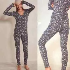 NWOT Free People Intimately Long John Pajamas PJs Jumpsuit Z115-31