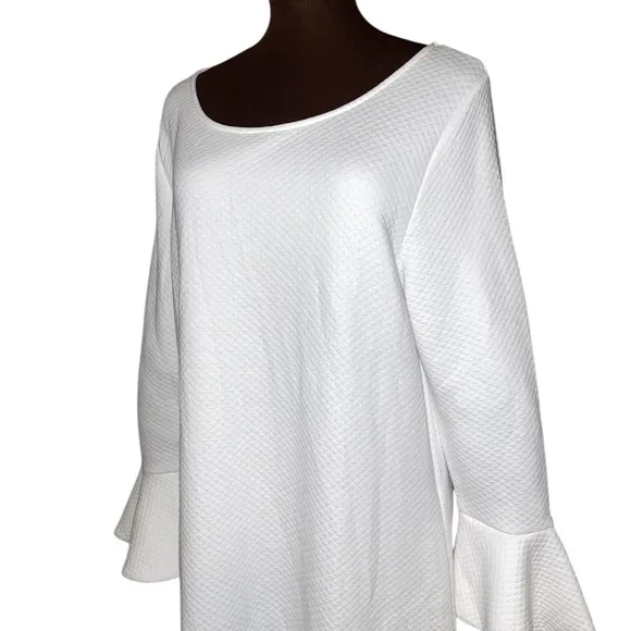 NWT Women’s PETITE PLUME Quilted Pima Ophelia White Jacquard Maxi Nightgown