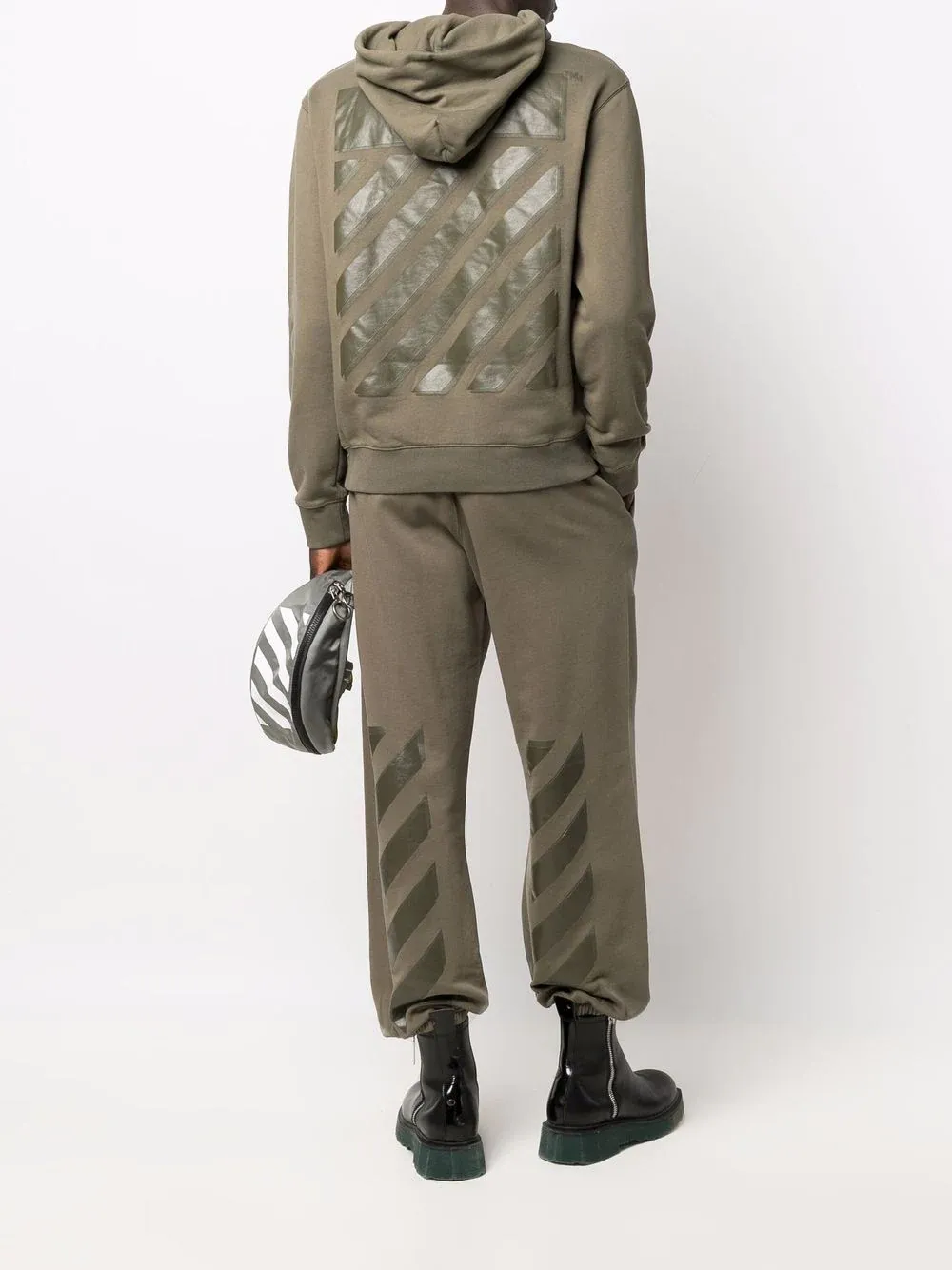 Off-White Diag Tab Slim-Fit Track Pants Green
