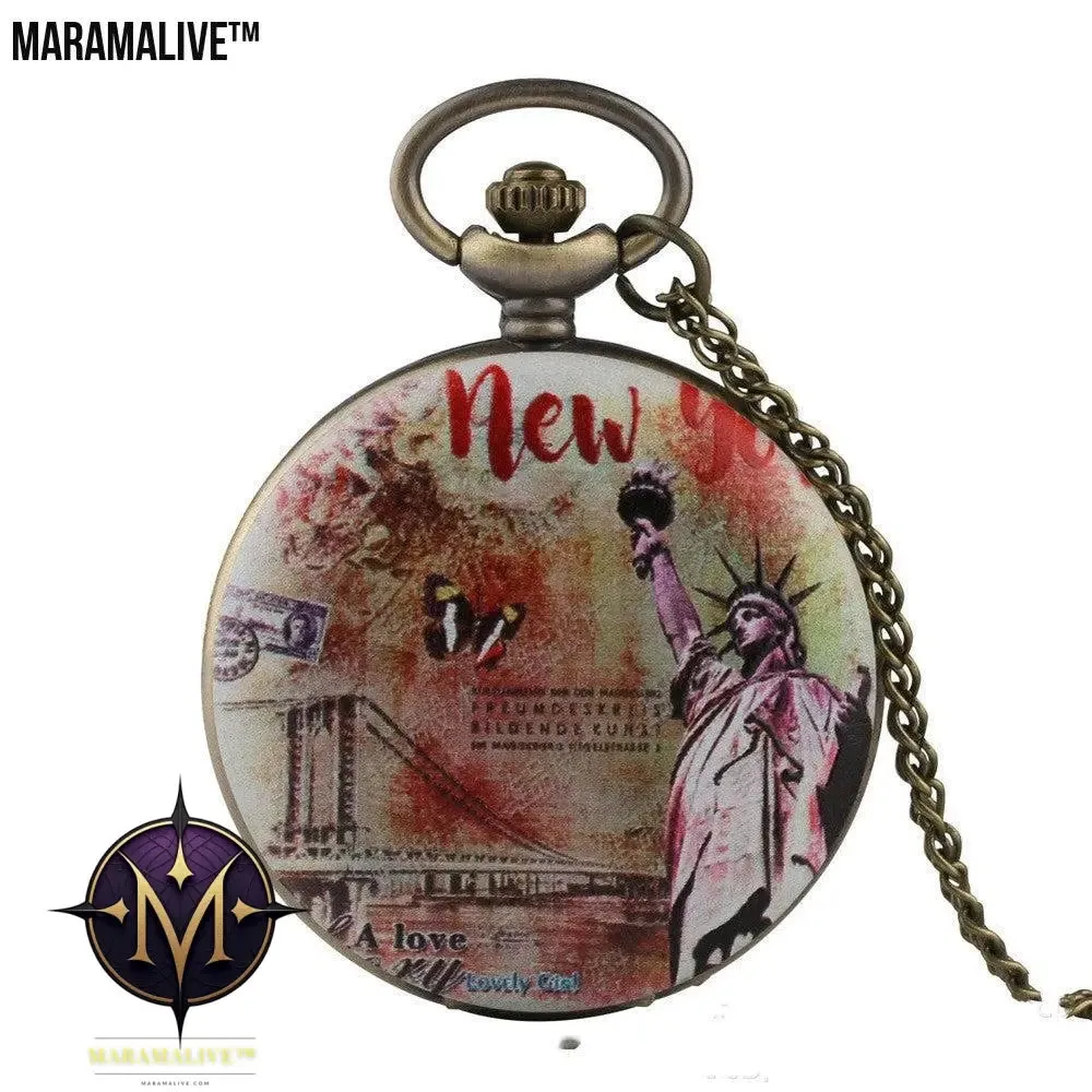 Oil Painting Color Goddess Picture Pocket Watch