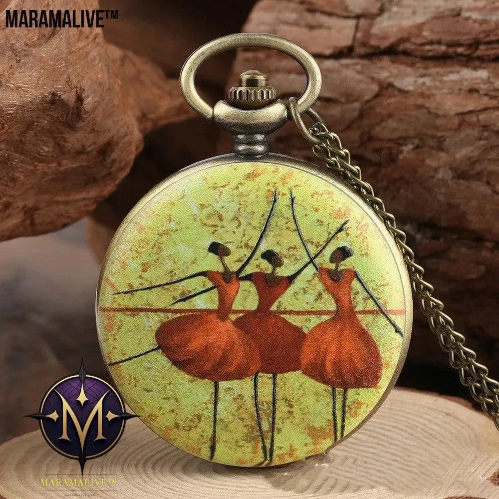 Oil Painting Color Goddess Picture Pocket Watch