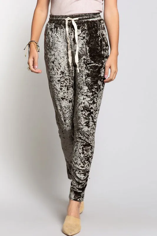 OLIVIA VELVET PANTS OLIVE