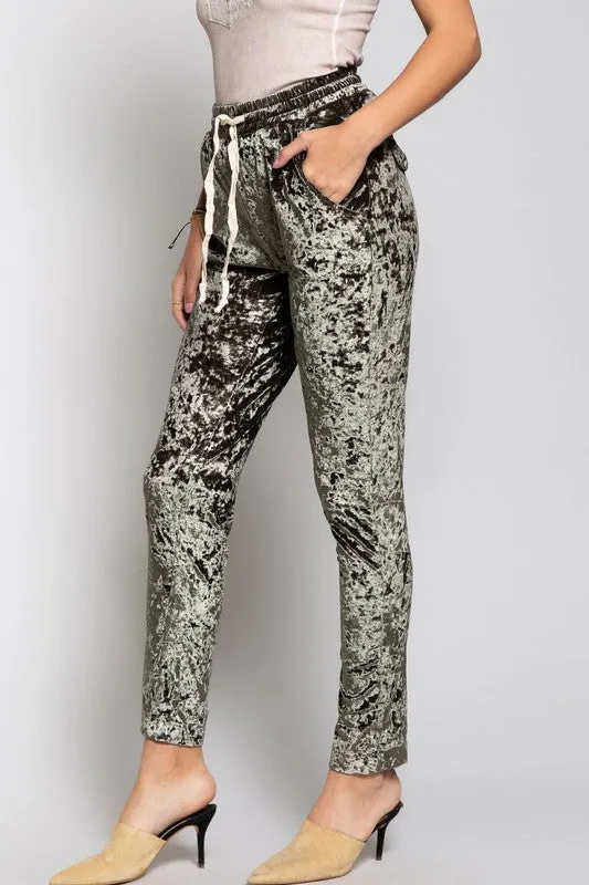 OLIVIA VELVET PANTS OLIVE