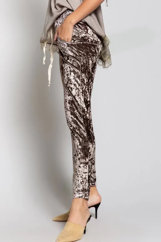 OLIVIA VELVET PANTS OLIVE