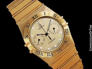 Omega Constellation Mens 35mm, Quartz, Day Date - 18K Gold Plated and Diamonds