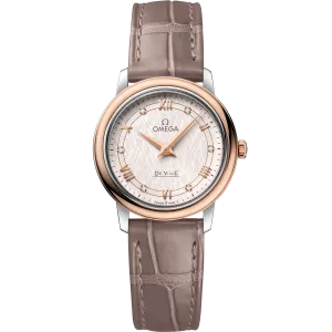 Omega De Ville Prestige 27.4 mm, steel - red gold on leather strap