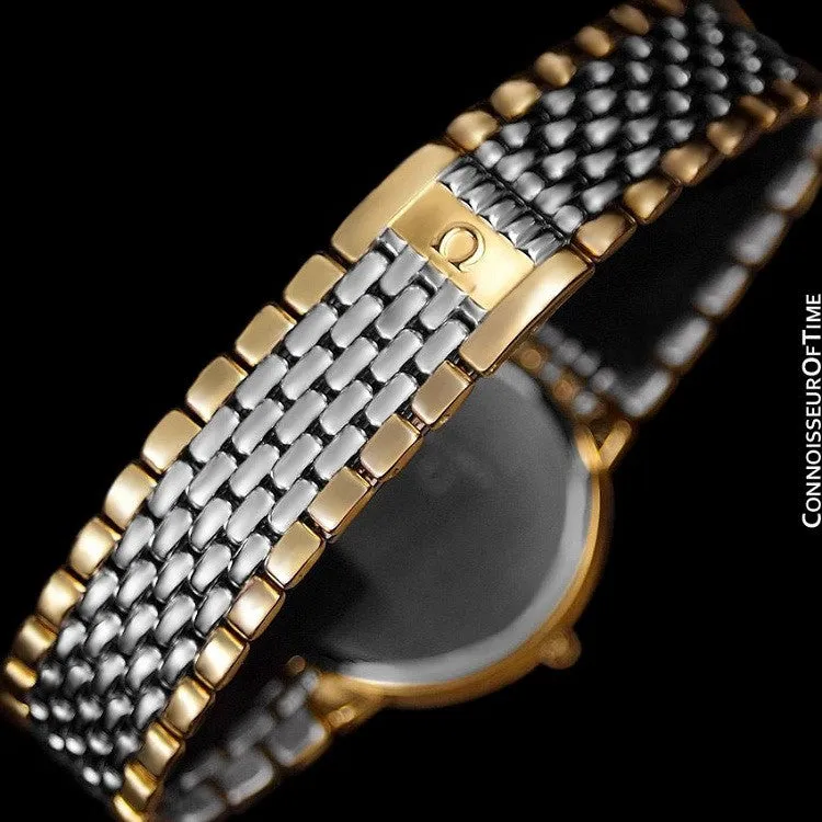 Omega DeVille Mens Midsize Dress Watch - 18K Gold Plated & Stainless Steel