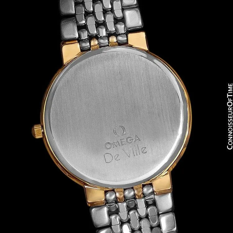 Omega DeVille Mens Midsize Dress Watch - 18K Gold Plated & Stainless Steel