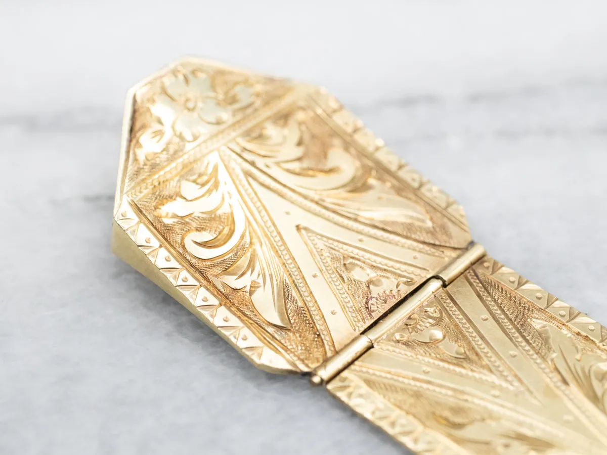 Ornate Etched Panel Antique Pocket Watch Fob