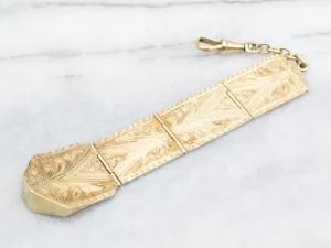 Ornate Etched Panel Antique Pocket Watch Fob