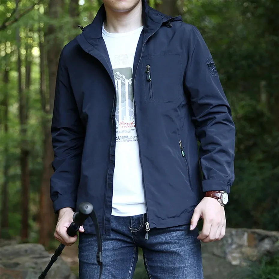 Outdoor Jacket Men Waterproof Jacket Coat Fashion Casual Camping Jackets Male Outerwear Green Windbreaker Big Size 5XL
