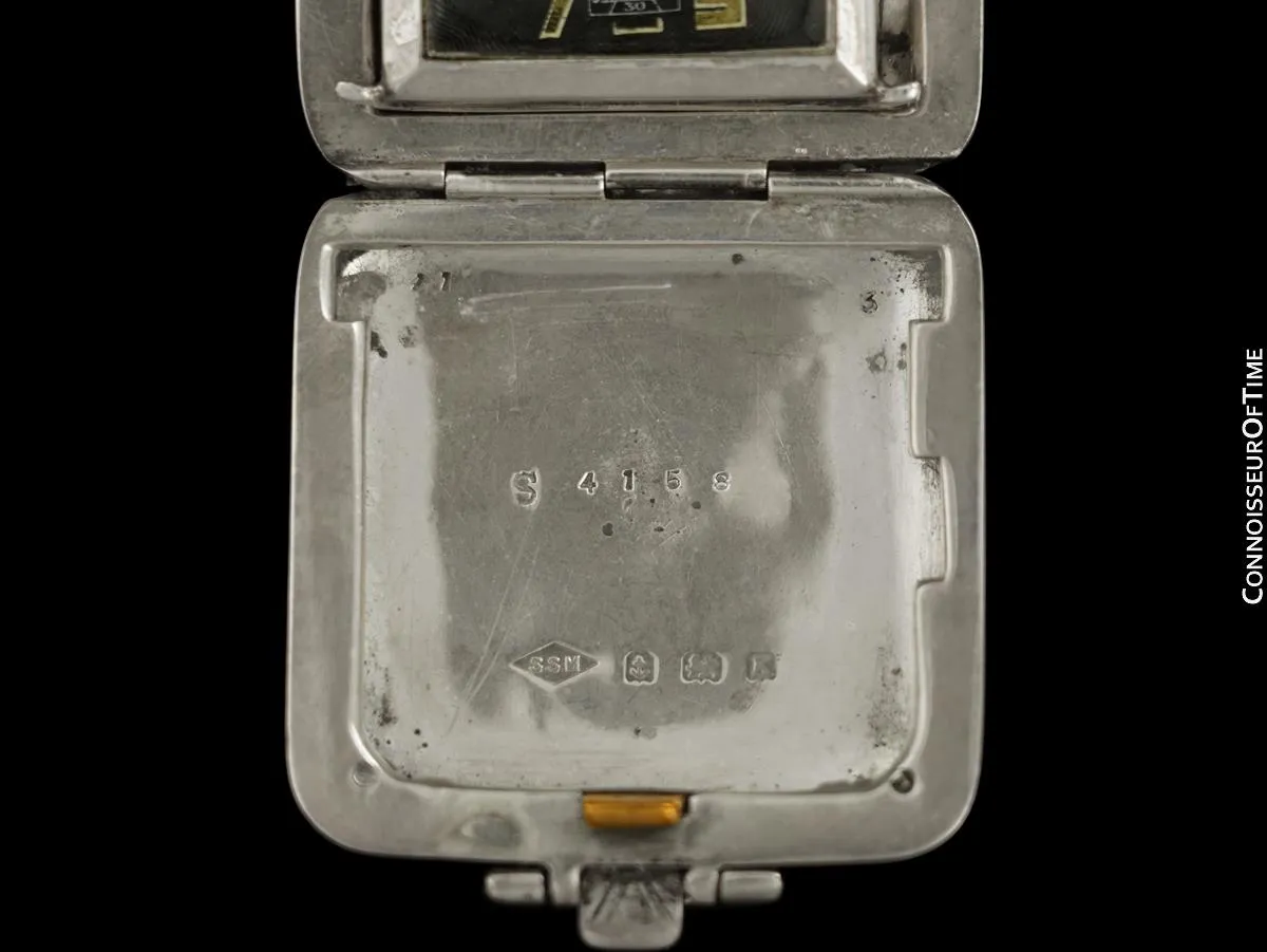 OWNED & USED BY STEVE MARTIN - 1934 Very Fine Swiss Sterling Silver Art Deco Travel Watch