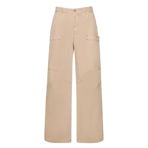 Palm Angels Slim Cargo Pants Beige Black
