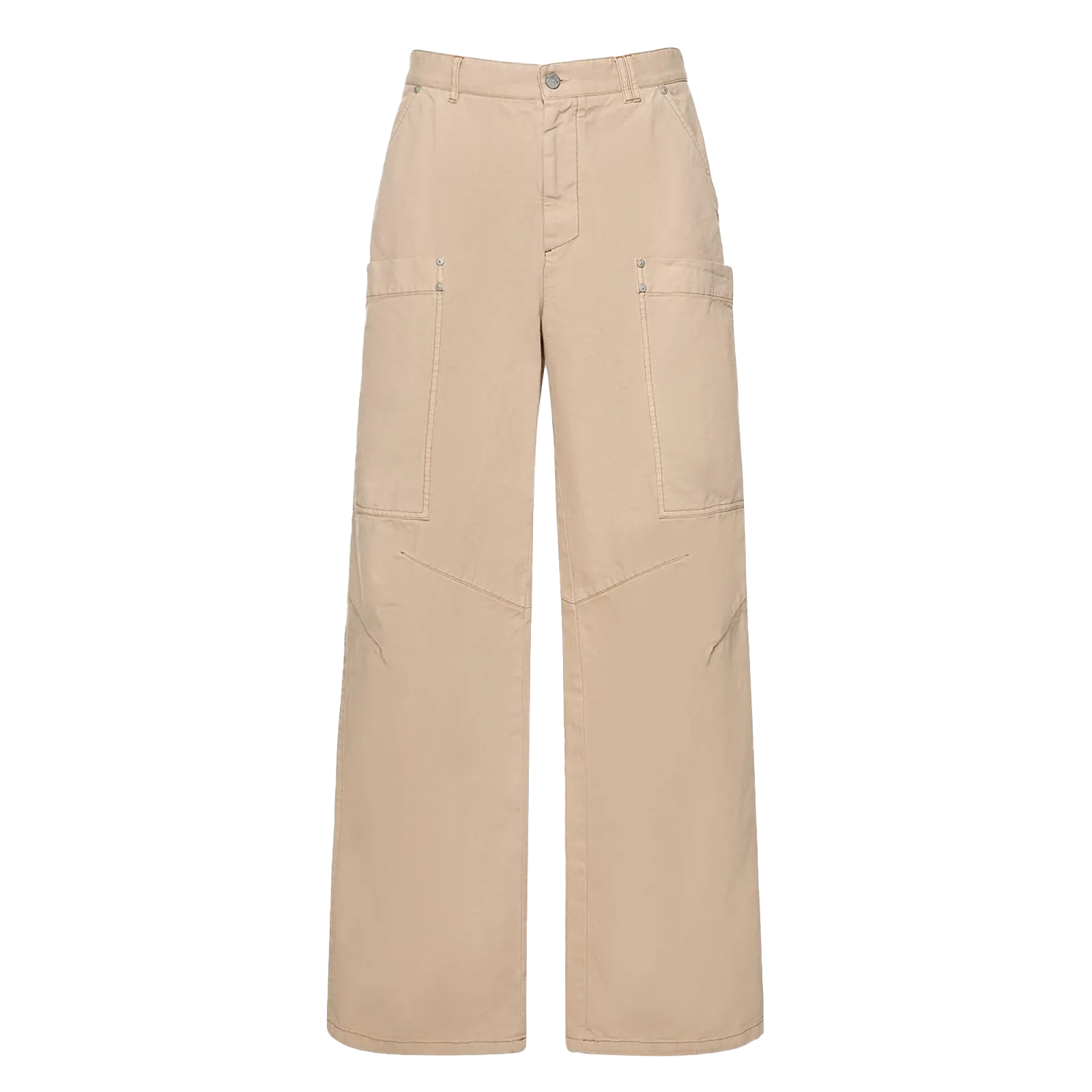 Palm Angels Slim Cargo Pants Beige Black