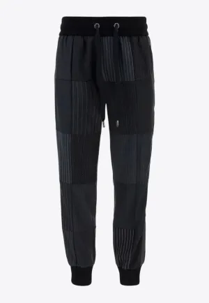 Patchwork Drawstring Track Pants