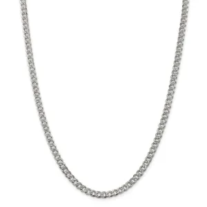 Pave Curb 925 Sterling Silver Chain Necklace| 4.5MM Jewelry Necklaces