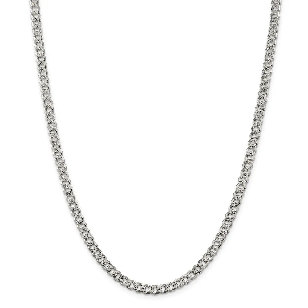 Pave Curb 925 Sterling Silver Chain Necklace| 4.5MM Jewelry Necklaces