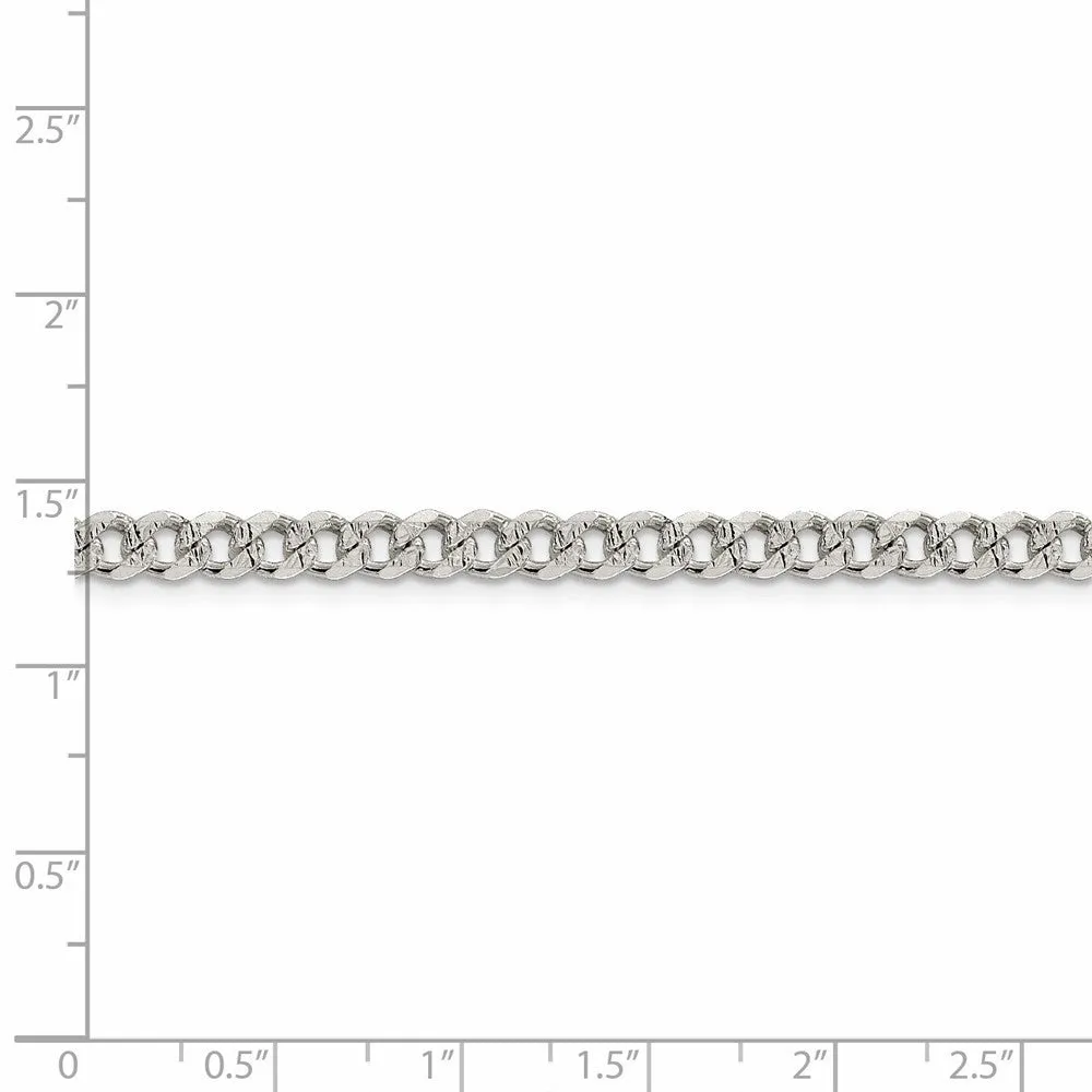 Pave Curb 925 Sterling Silver Chain Necklace| 4.5MM Jewelry Necklaces