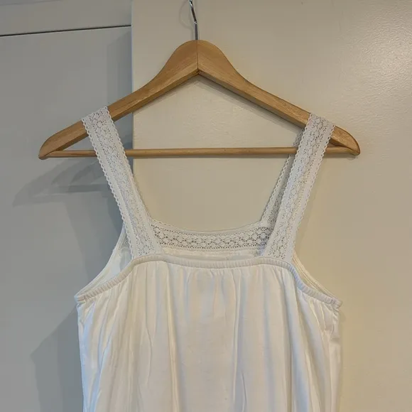 Petite Plume 100% Pima Cotton Camille Nightgown in White, size XS