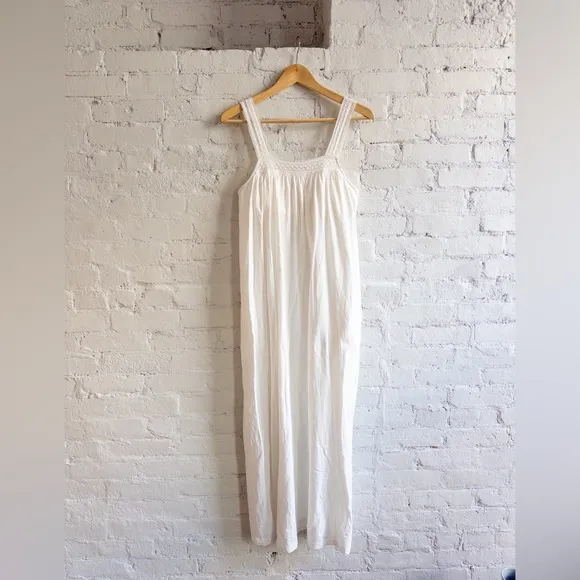 Petite Plume 100% Pima Cotton Camille Nightgown in White, size XS