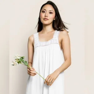 Petite Plume 100% Pima Cotton Camille Nightgown in White, size XS