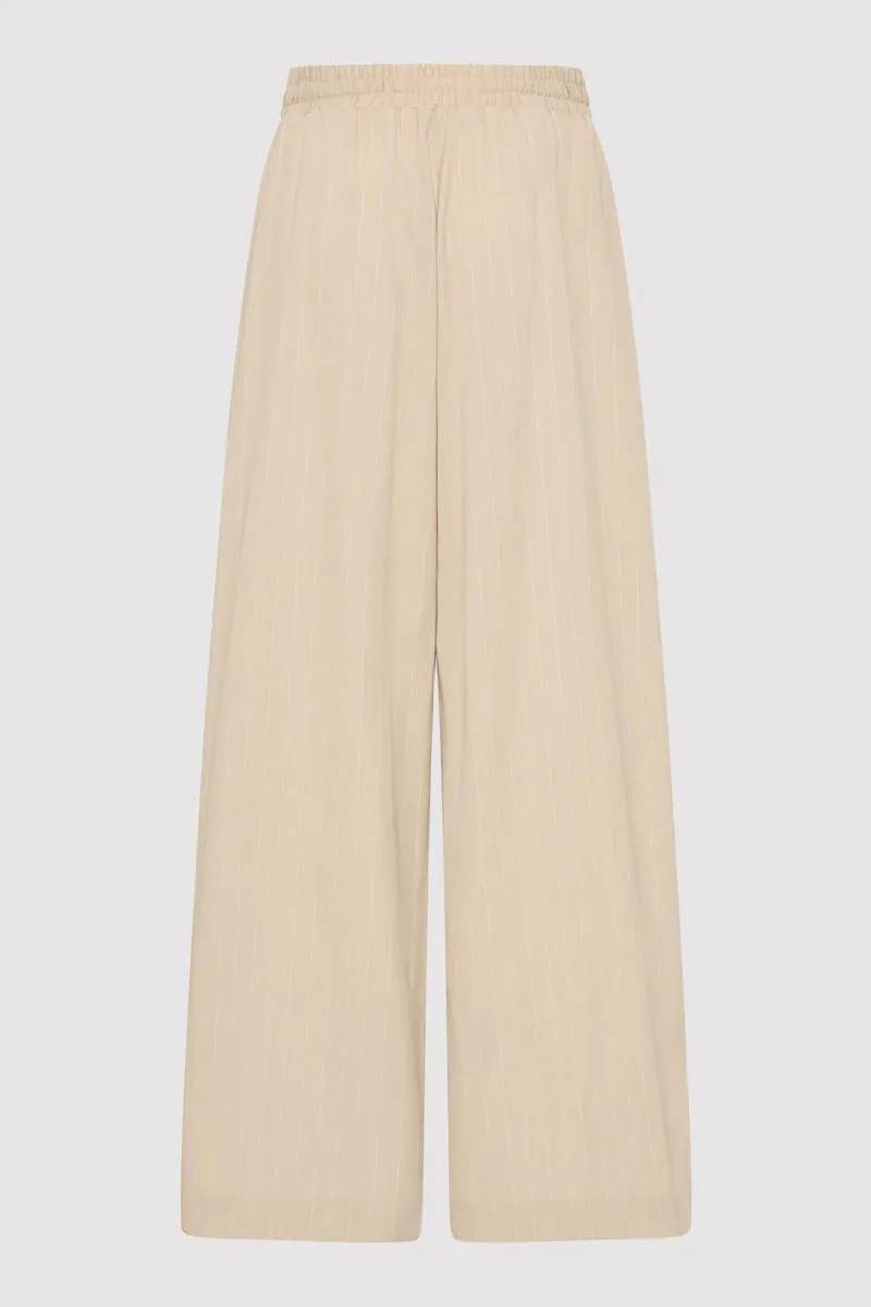PINSTRIPE WOOL DRAWSTRING PANTS