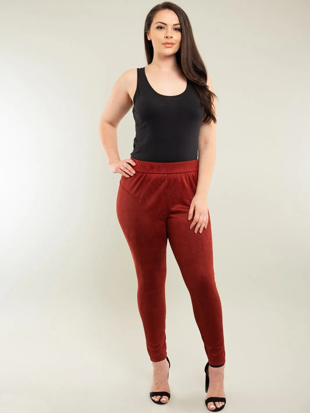 PLUS SIZE ELASTIC WAIST SKINNY PANTS