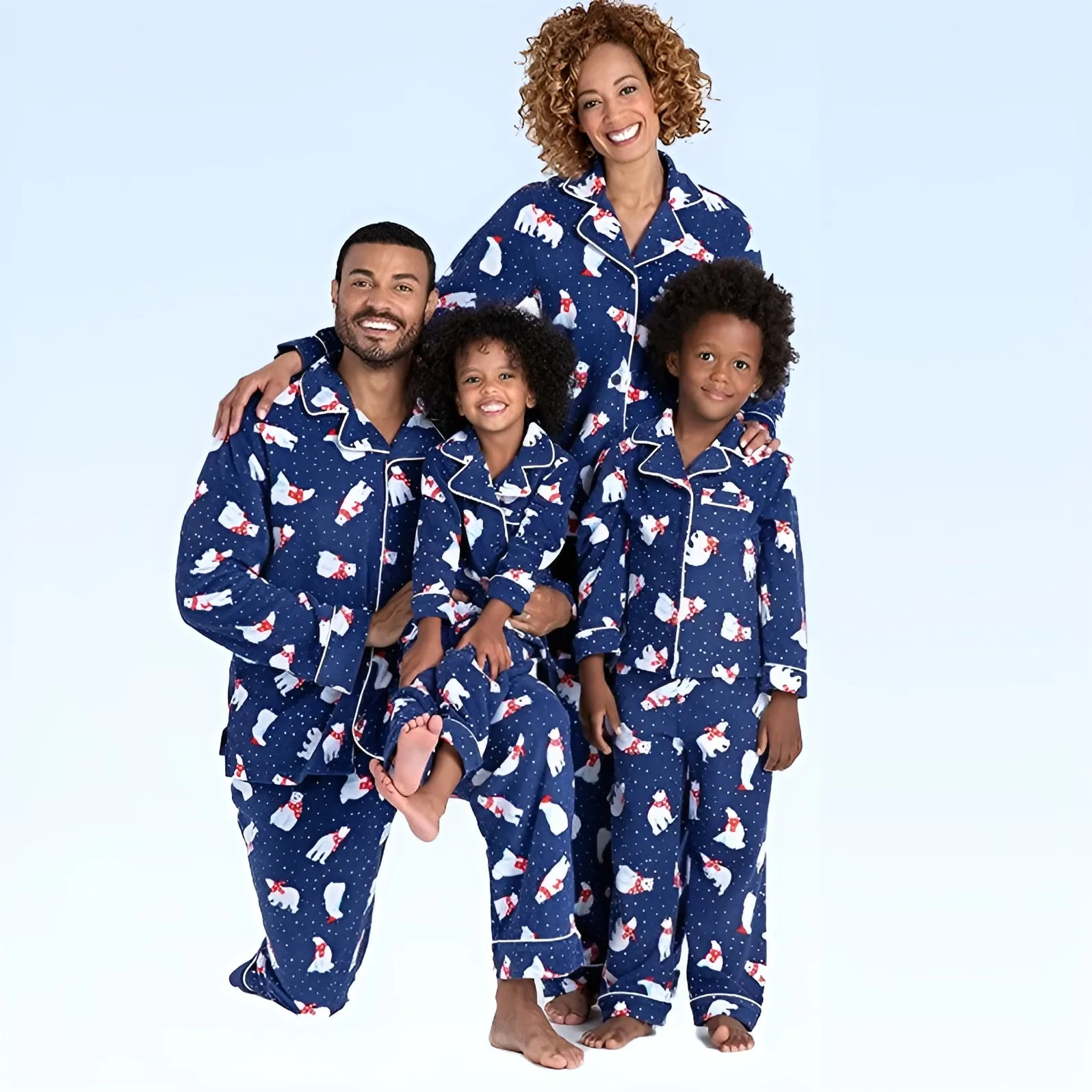 Polar Bear Print Matching Family Pajamas Set