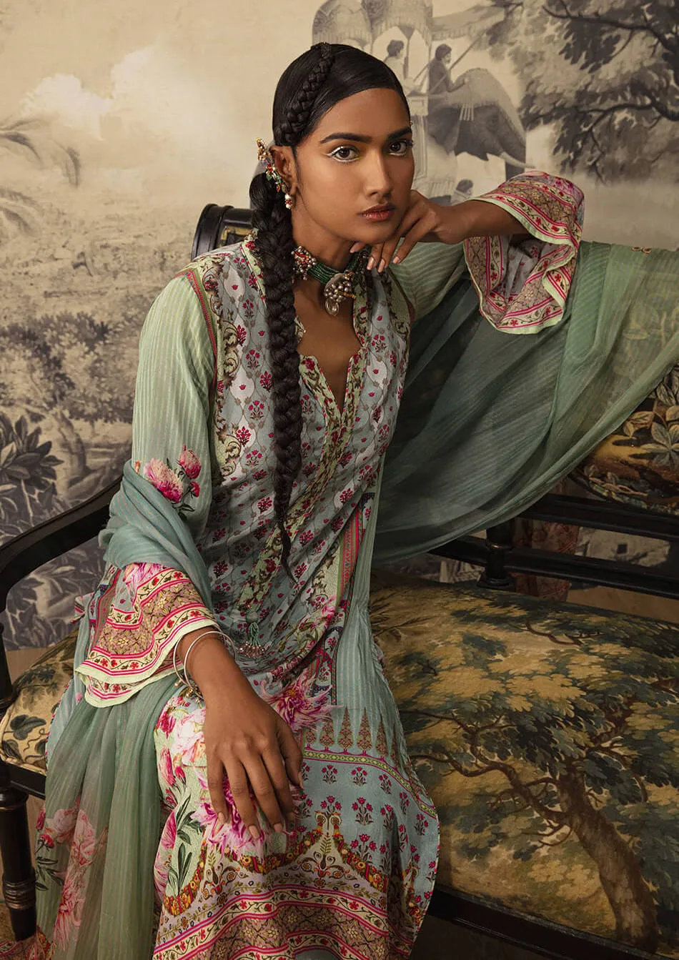 Powder Blue A-line Kurta Set