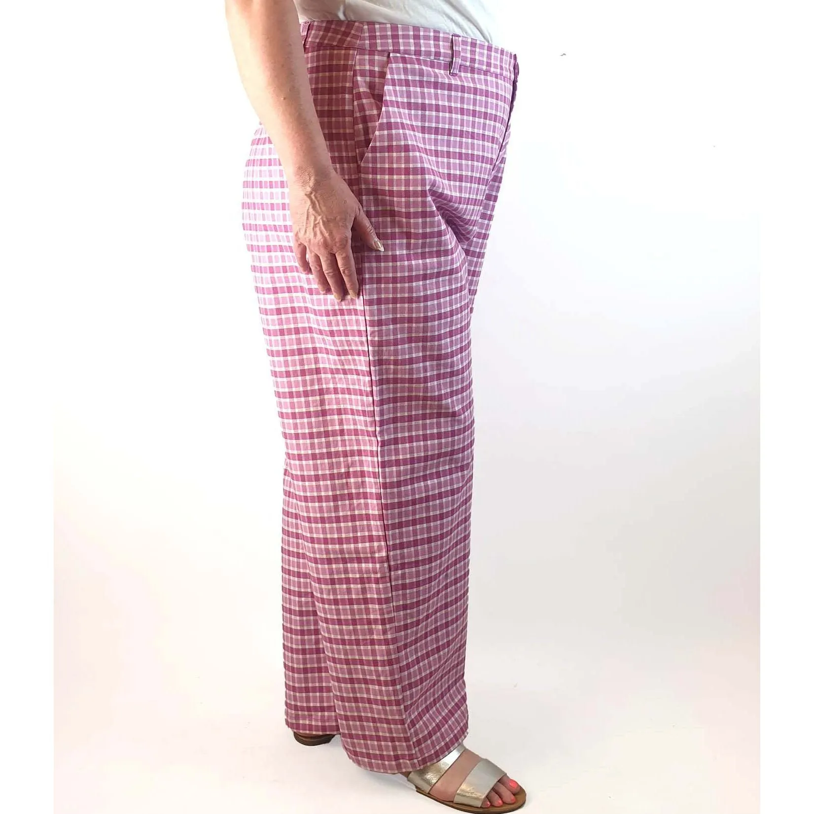 Princess Highway pink gingham pants size 20