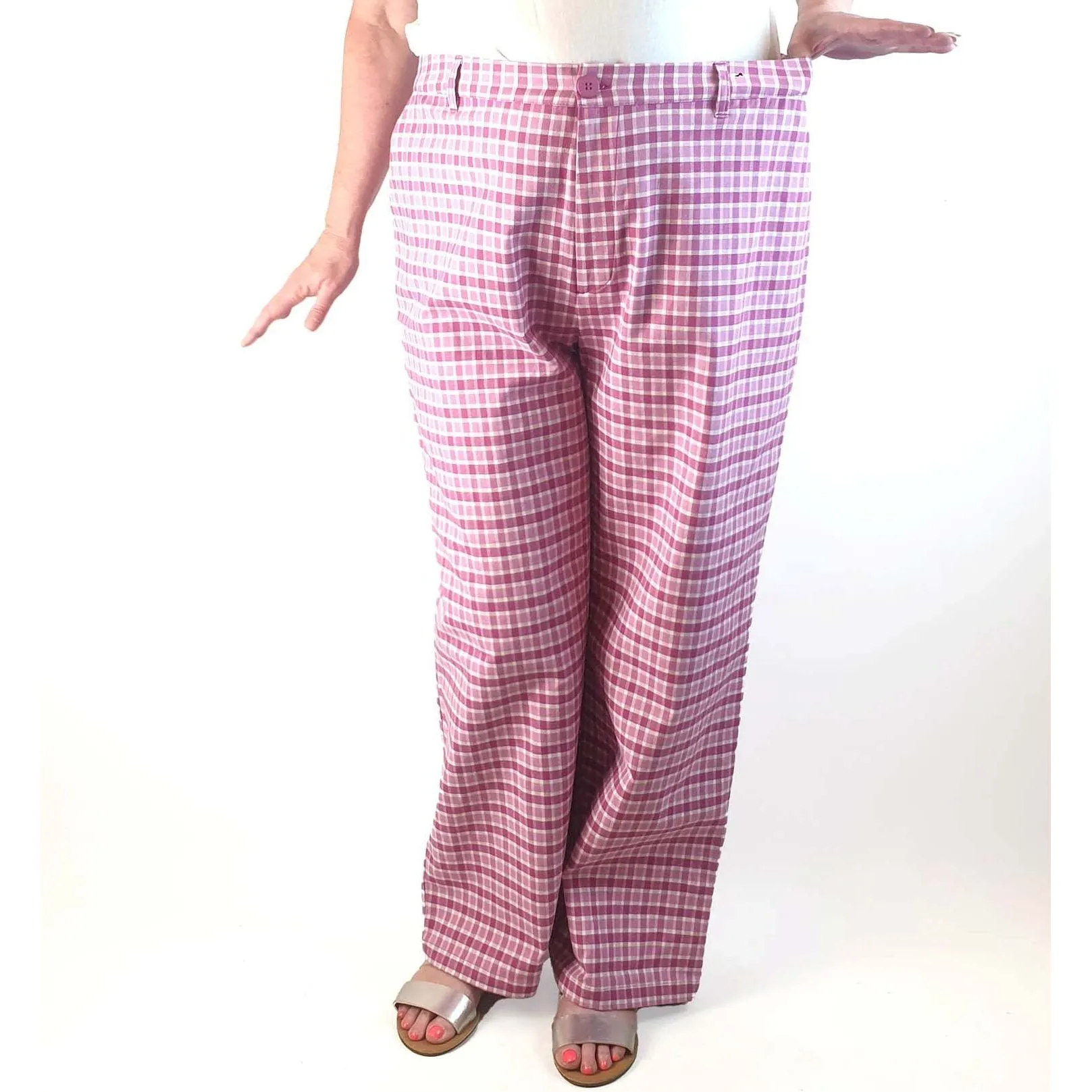 Princess Highway pink gingham pants size 20