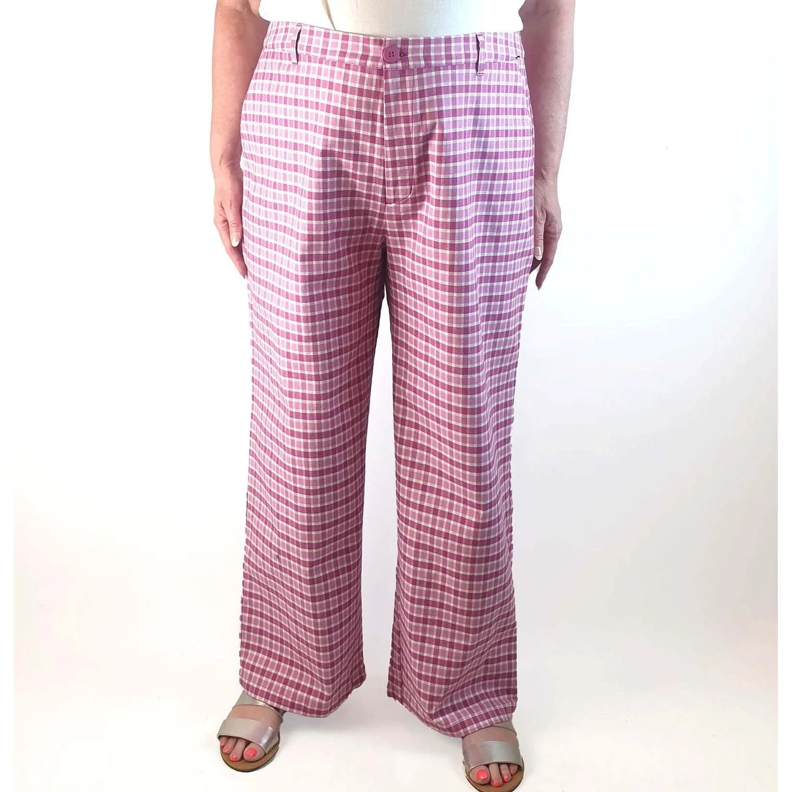 Princess Highway pink gingham pants size 20