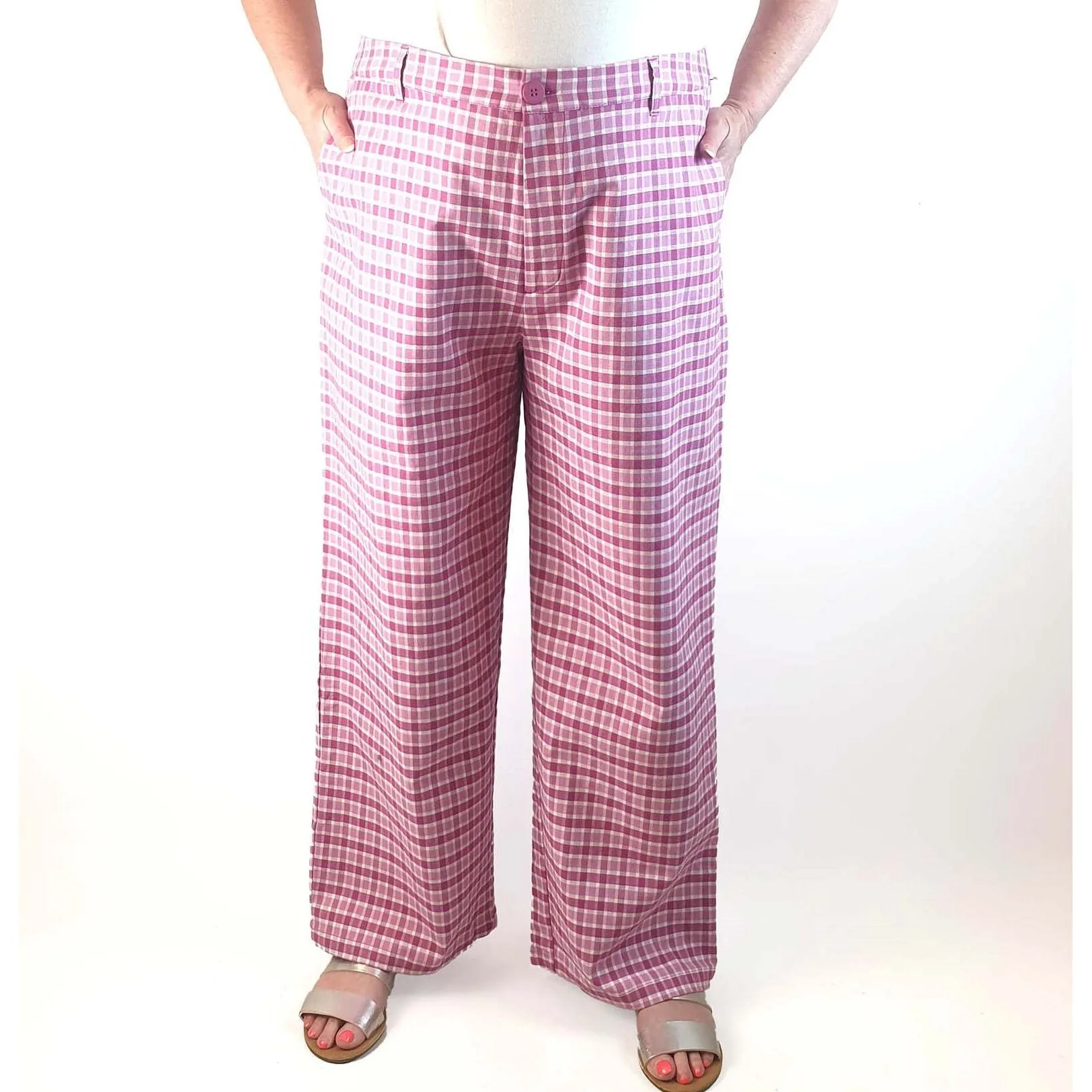 Princess Highway pink gingham pants size 20