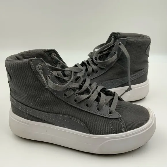 Puma Kaia Mid Platform Sneaker Gray. Women’s Size 7.5.