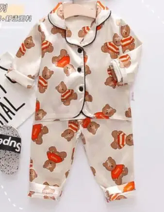 Pure Color Pajamas Kids Sleep Wear