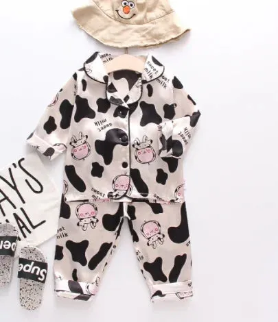 Pure Color Pajamas Kids Sleep Wear