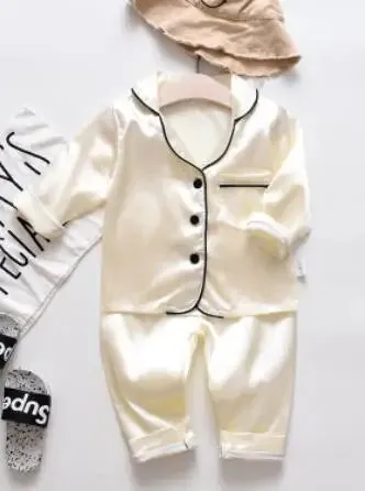 Pure Color Pajamas Kids Sleep Wear