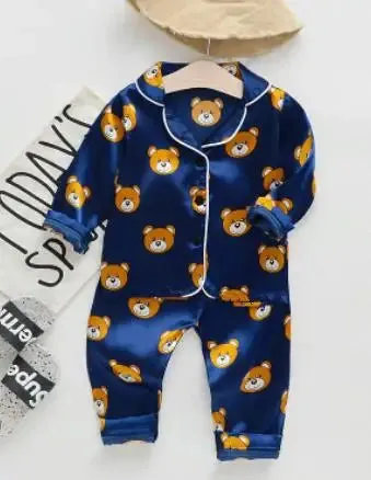 Pure Color Pajamas Kids Sleep Wear