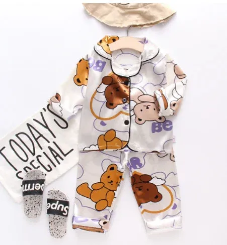 Pure Color Pajamas Kids Sleep Wear