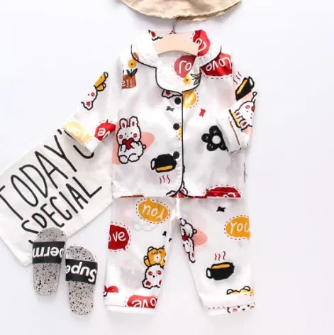 Pure Color Pajamas Kids Sleep Wear